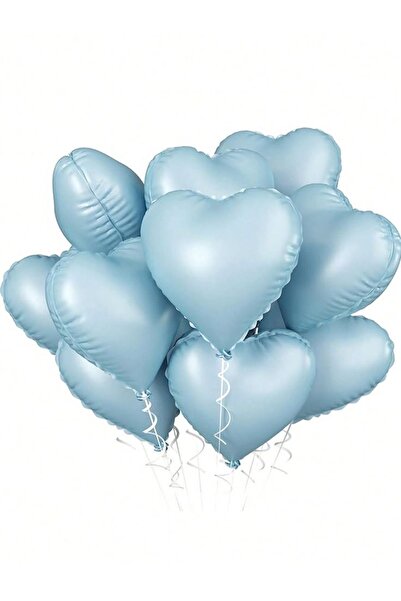 1 adet 18 inç bebe mavisi kalp folyo balon helyuma uygun