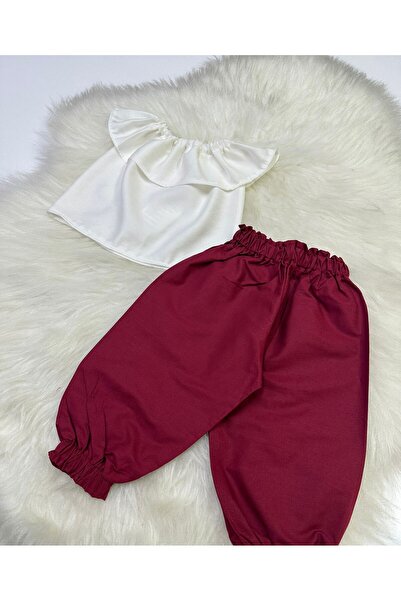 Moda Lina Baby Djevojčica, set od 2 dela, bela bluza i pantalone sa Madona kr...