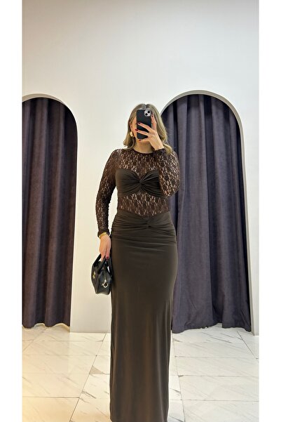 MERVENS Lace Long Dress