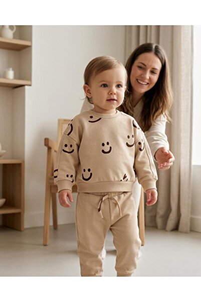 Kuarks Baby Oversize Top and Bottom Set 100% Cotton Comfortable Daily Childre...