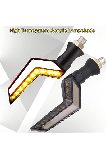 OEM Set 2 lampi Semnalizare Moto, model BUMERANG, cu 2 functii, pozitie si se...