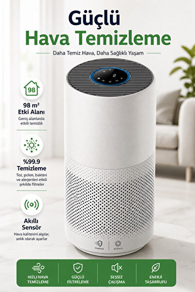 Philips 98 m² Uygulama Destekli HEPA Filtreli Ultra Sessiz Uyku Modlu Hava Te...
