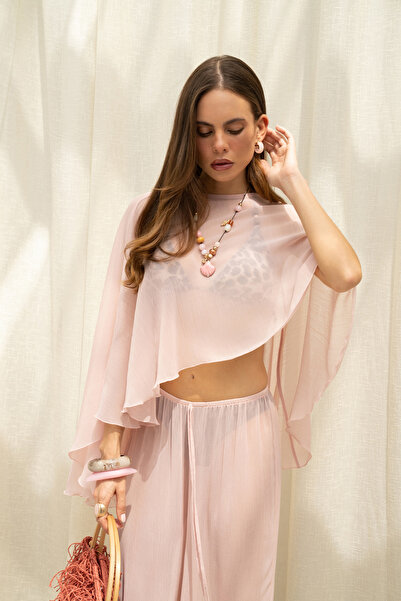 BOHEMAİ Charm Casual Pink Crop Pants Set