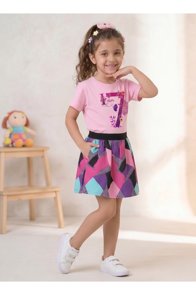 Funkaar Birthday Girl, 7th Year Butterfly Birthday Graphic Print T-Shirt
