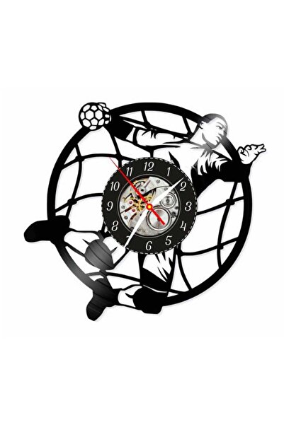 OEM Ceas de perete din disc de vinil, tematică handbal, design sportiv cu juc...