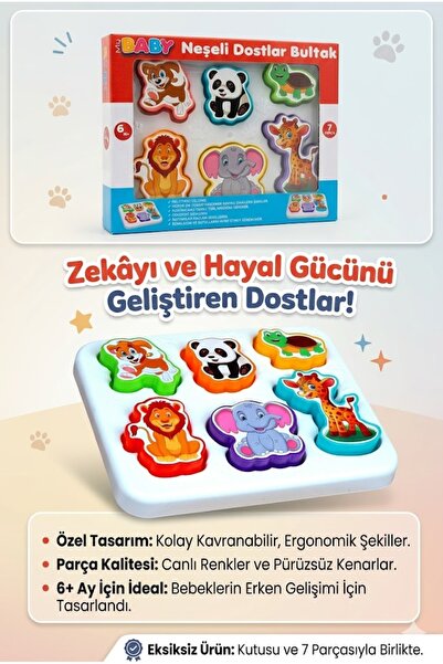 oruçoyuncak Eğitici Set Sevimli Hayvanlar Bultak Geometri Şekiller Set oyuncak