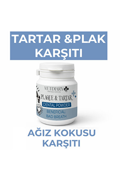 VETDIARY Plaque & Tartar ve Ağız kokusuna karşı kedi ve köpek diş bakım plak ...