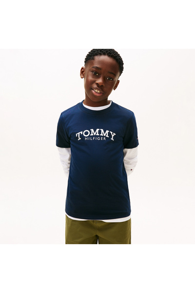 Tommy Hilfiger Monotype Çocuk Lacivert T-Shirt