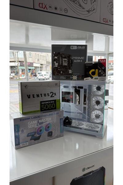 GAMELOAD RMT405 Ryzen 5 7500F Rtx 5060 16GB Ram 1Tb M.2 Sıvı Soğutma Akvaryum...
