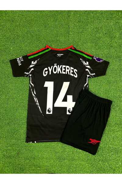 Forma Arsenal 2024-25 Yeni Sezon Viktor Gyökeres Deplasman Çocuk Forması (black)