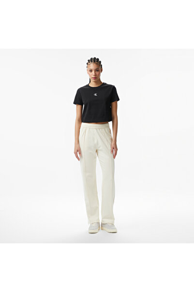 Calvin Klein Stretch Terry Track Kadın Beyaz Pantolon