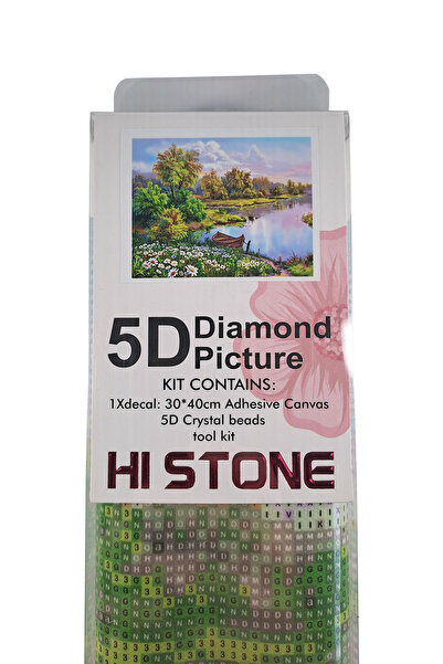 histone طقم تطريز بالألماس 5D مقاس 30x40 سم بنمط شاطئ البحيرة