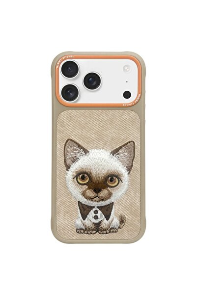 Nimmy Θήκη Big Eyed Pet 2.0 με σχέδιο γάτας για iPhone 17 Pro, Μπεζ