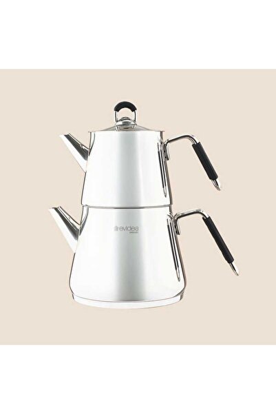Evidea Kitchen Arven Çaydanlık - Gri - 2,5 lt + 1,25 lt
