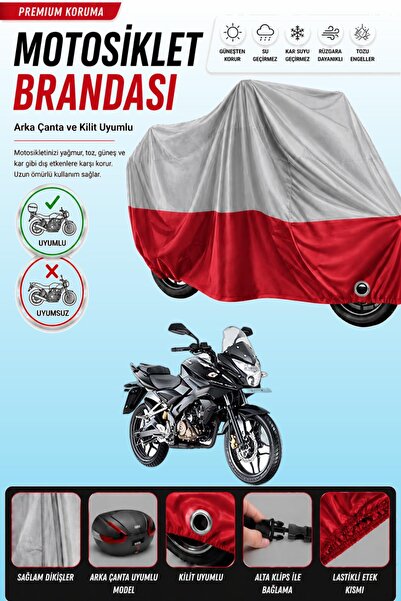 Cemku Double Gray Top - Red Bottom, Rear Bag Compatible Bajaj Pulsar as 150 M...