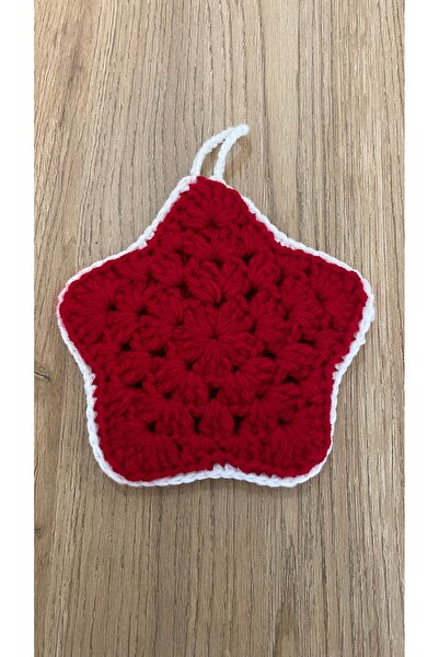 DH NATURAL Hand Knitted Strap Washcloth Decorative Bath Soft Washcloth Red Ha...