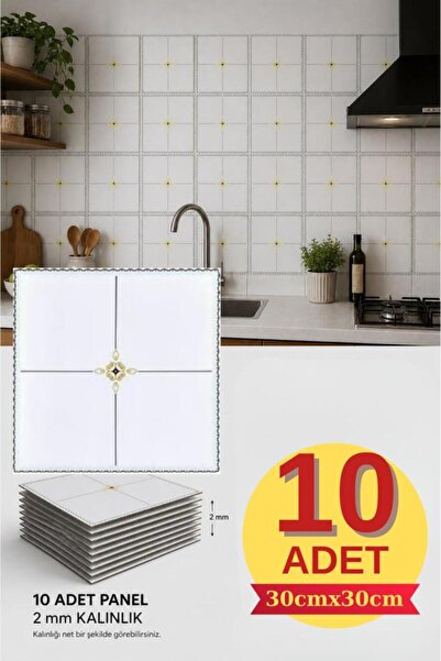 Renkli Duvarlar 10 Adet 30x30cm Işıltı Modern Desen Köpük Yapışkanlı Mutfak B...