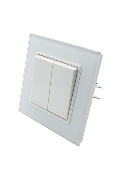 SANITEXPERT Întrerupător Dublu SPN1475 – Eleganță și Control Eficient în Ramă de Sticlă