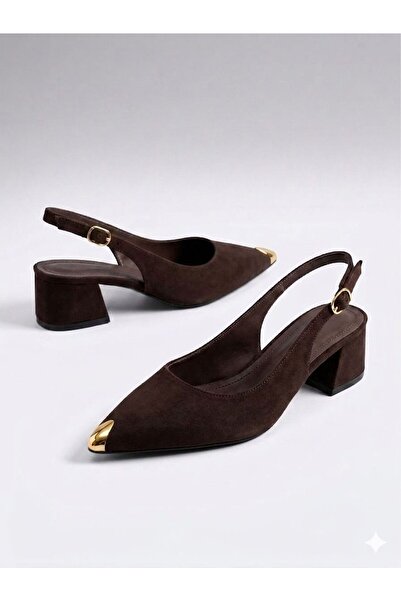 MAYA SHOES Elif Kadın topuklu Burun Aksesuarlı Arkası Bantlı Yeni Sezon
