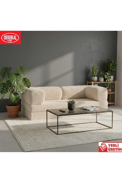 HEREV 180X90 50 DNS SÜNGER KANEPE YIKANABİLİR KADİFE KUMAŞLI KOLTUK