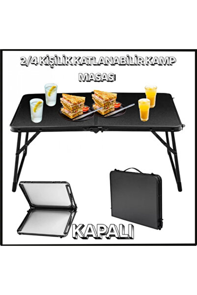 Uygunayakala Uyguna-Yakala Siyah 2/4 Kişilik Katlanabilir Kamp Masası - Yükse...