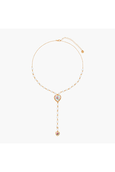 Lifestyle Gold Tone Necklace with Heart Pendant