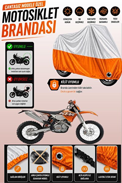 Cemku Twin غطاء محرك متوافق مع KTM 400 SXC باللون الرمادي من الأعلى والبرتقال...