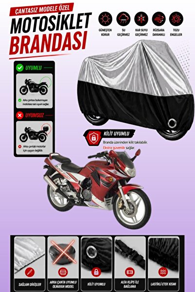 Cemku Twin غطاء محرك متوافق مع Kanuni Racer 200 باللون الرمادي من الأعلى والأ...
