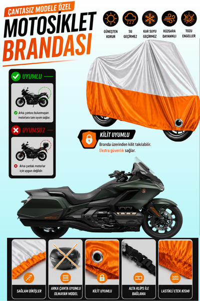 Cemku Twin Top Gray - Bottom Orange Honda Goldwing Gl 1800 Dct Compatible Eng...