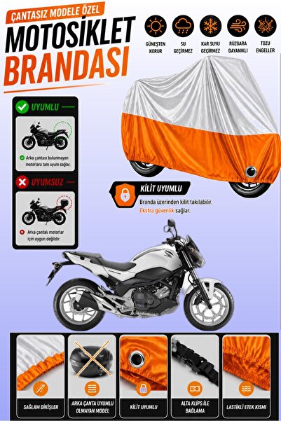Cemku Twin Top Gray - Bottom Orange Honda Nc 750 S Dct Compatible Engine Cove...
