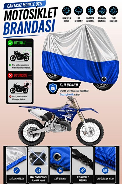 Cemku Twin غطاء محرك متوافق مع ياماها YZ 250 باللون الرمادي من الأعلى والأزرق...