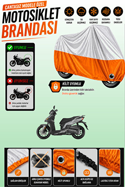 Cemku Twin غطاء محرك متوافق مع Kymco Agility S 125 باللون الرمادي من الأعلى و...