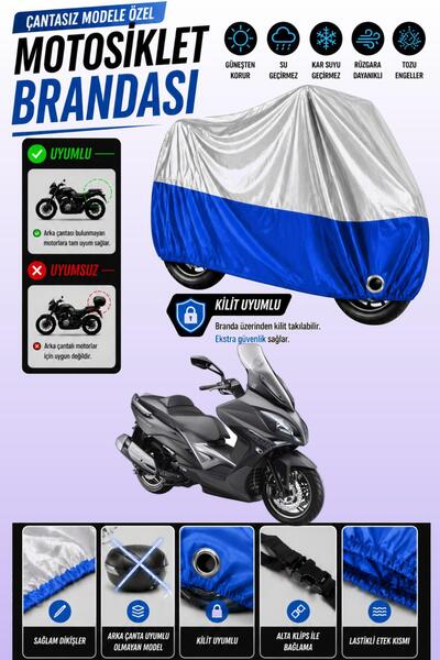 Cemku Twin غطاء محرك متوافق مع دراجة Kymco Xciting 250i باللون الرمادي من الأ...