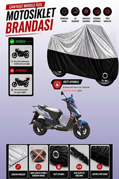 Cemku Twin غطاء محرك متوافق مع Kymco Agility 50 باللون الرمادي من الأعلى والأ...