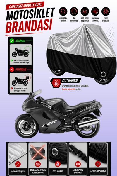 Cemku Twin غطاء محرك متوافق مع دراجة كاواساكي ZZR 1100 باللون الرمادي من الأع...