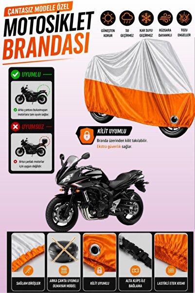 Cemku Twin غطاء محرك علوي رمادي - سفلي برتقالي لـ Yamaha FZ6 Fazer S2 متوافق ...