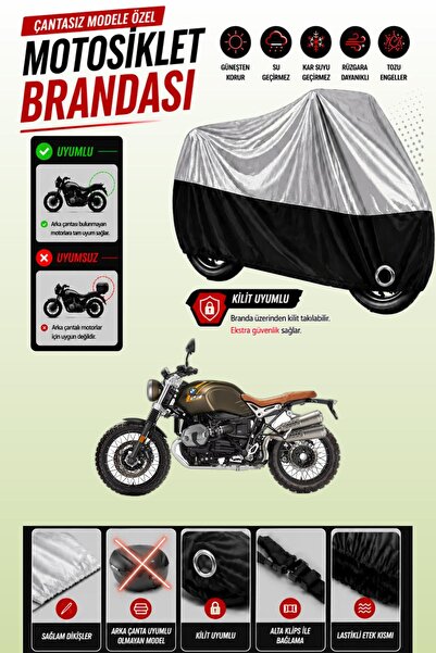 Cemku Twin غطاء محرك متوافق مع سيارة BMW R Nine T Scrambler باللون الرمادي من...
