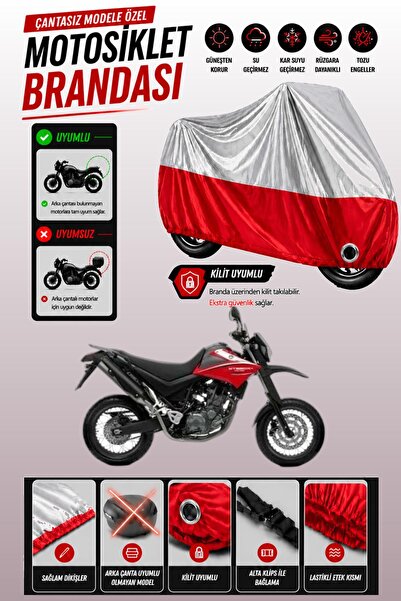 Cemku Twin غطاء محرك ياماها XT 660 X باللون الرمادي من الأعلى والأحمر من الأس...