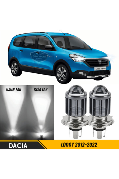 ŞüsCarOto Aksesuar Dacia Lodgy 2012-2022 Uyumlu Mercekli Far Ampulü Led Xenon...