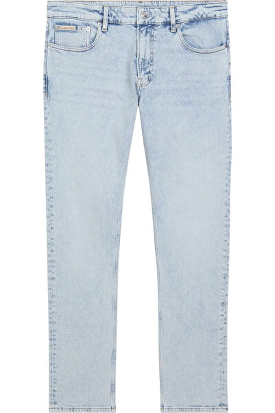 Calvin Klein SLIM STRAIGHT Erkek Mavi Kot Pantolon