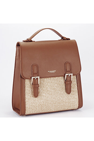 Diana&Co Brown woven pattern backpack DHJ727-3 18