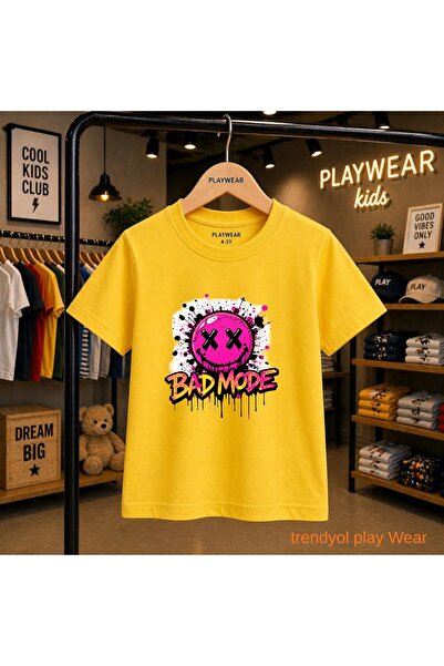 playwear Μπλουζάκι με στάμπα Bad Mode Emoji 100% παιδικό unisex μπλουζάκι 5 6...