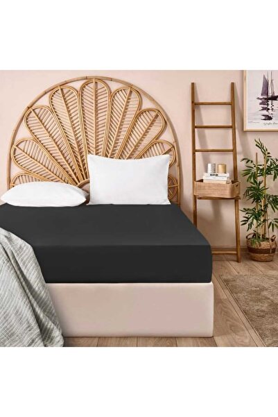 Evidea Soft Basic Double Flat Edge Satin Bed Sheet - Anthracite - 240X260 cm