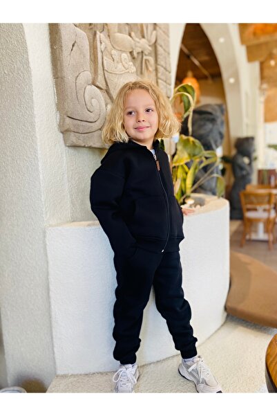 Hafico Boys and Girls Zippered Tracksuit Set Seasonal 2 Thread Lycra