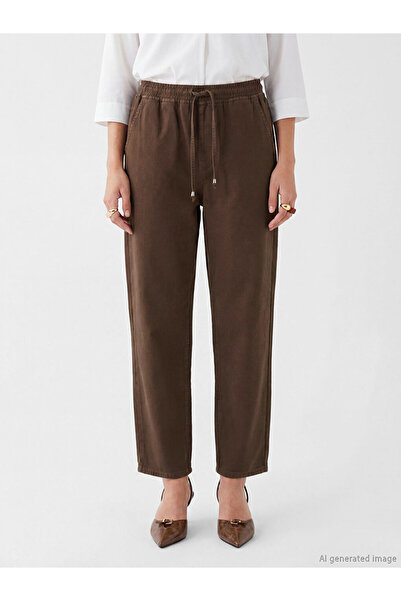 LC Waikiki Balloon Fit Women's Jean Trousers with Elastic Waist