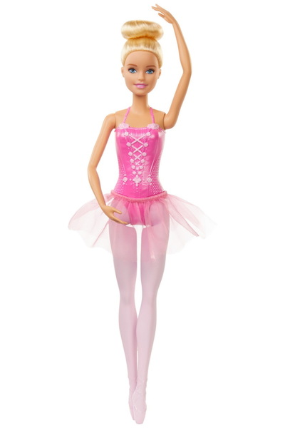 Barbie PAPUSA BALERINA BLONDA CU COSTUM ROZ