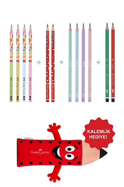 Faber Castell HB-2B 12'li Kurşun Kalem Seti,Mercanlı, Şövalye,Başlık Kalemi,S...