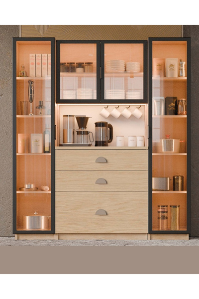 miracool Ladin Kahve Köşesi / Komple MDF / Led Işıklı / Mega