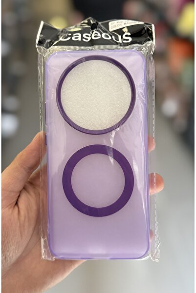 Covpor Honor Magic 8 Lite Magsafe Renkli Sert Silikon Case Mor