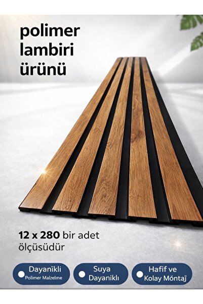 polimer LAMBİRİ KAHVE RENGİ 12 x 280 EV OFİS DUVAR DEKORU